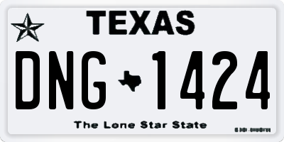 TX license plate DNG1424