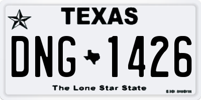 TX license plate DNG1426