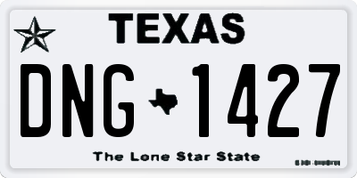TX license plate DNG1427