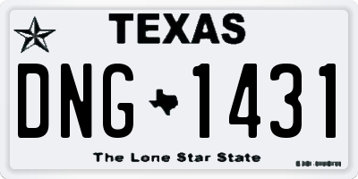 TX license plate DNG1431