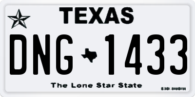 TX license plate DNG1433
