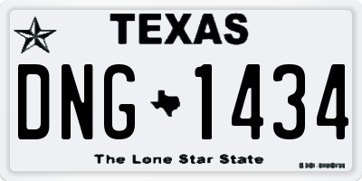 TX license plate DNG1434