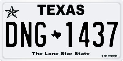 TX license plate DNG1437