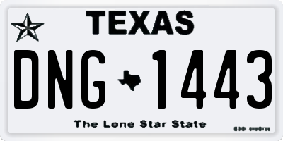 TX license plate DNG1443