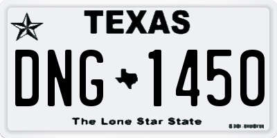 TX license plate DNG1450