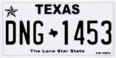 TX license plate DNG1453
