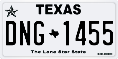 TX license plate DNG1455