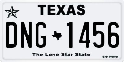 TX license plate DNG1456