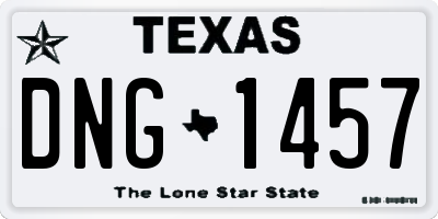 TX license plate DNG1457