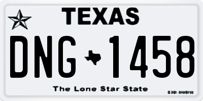 TX license plate DNG1458