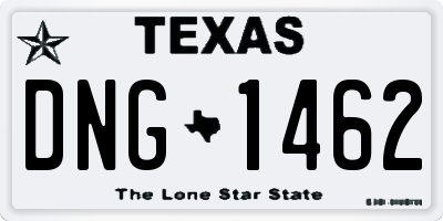TX license plate DNG1462