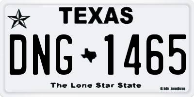 TX license plate DNG1465