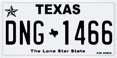 TX license plate DNG1466