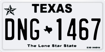 TX license plate DNG1467