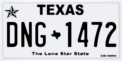 TX license plate DNG1472