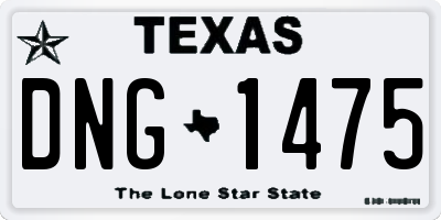 TX license plate DNG1475