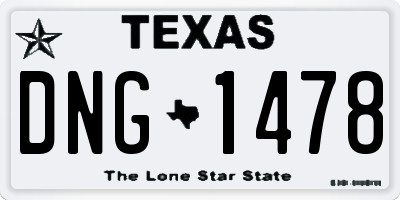 TX license plate DNG1478