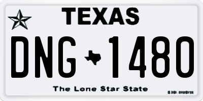 TX license plate DNG1480