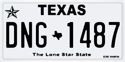 TX license plate DNG1487
