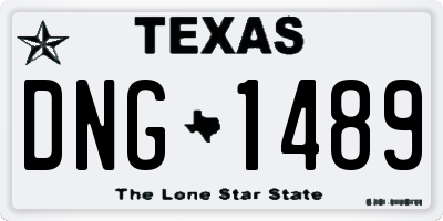 TX license plate DNG1489