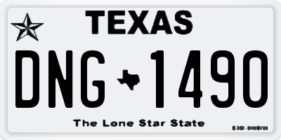 TX license plate DNG1490