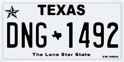 TX license plate DNG1492