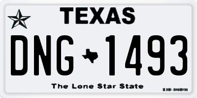 TX license plate DNG1493