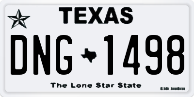 TX license plate DNG1498