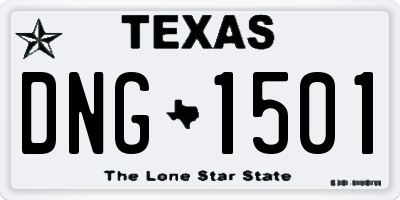 TX license plate DNG1501