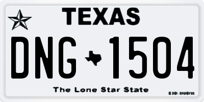 TX license plate DNG1504