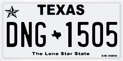 TX license plate DNG1505