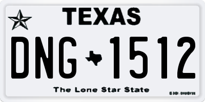 TX license plate DNG1512