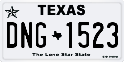 TX license plate DNG1523