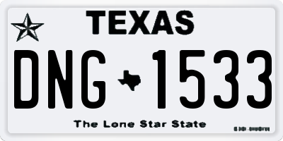 TX license plate DNG1533