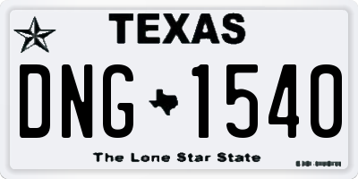 TX license plate DNG1540