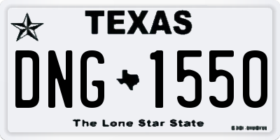 TX license plate DNG1550