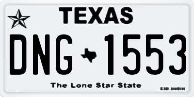 TX license plate DNG1553