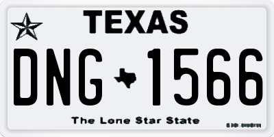 TX license plate DNG1566