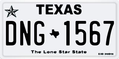 TX license plate DNG1567