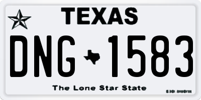 TX license plate DNG1583