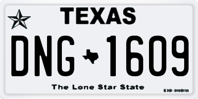 TX license plate DNG1609