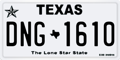 TX license plate DNG1610