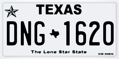 TX license plate DNG1620