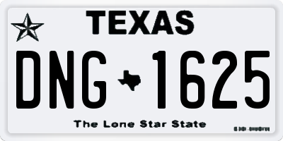 TX license plate DNG1625