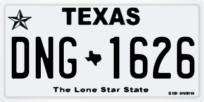 TX license plate DNG1626