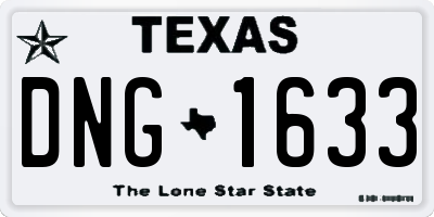 TX license plate DNG1633