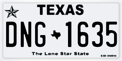 TX license plate DNG1635