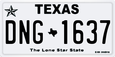 TX license plate DNG1637