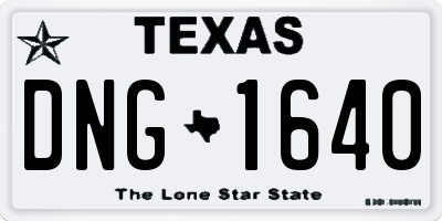TX license plate DNG1640