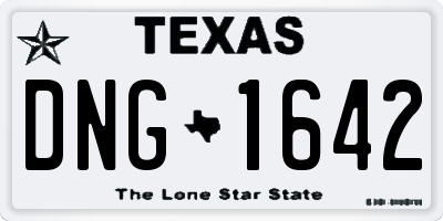 TX license plate DNG1642
